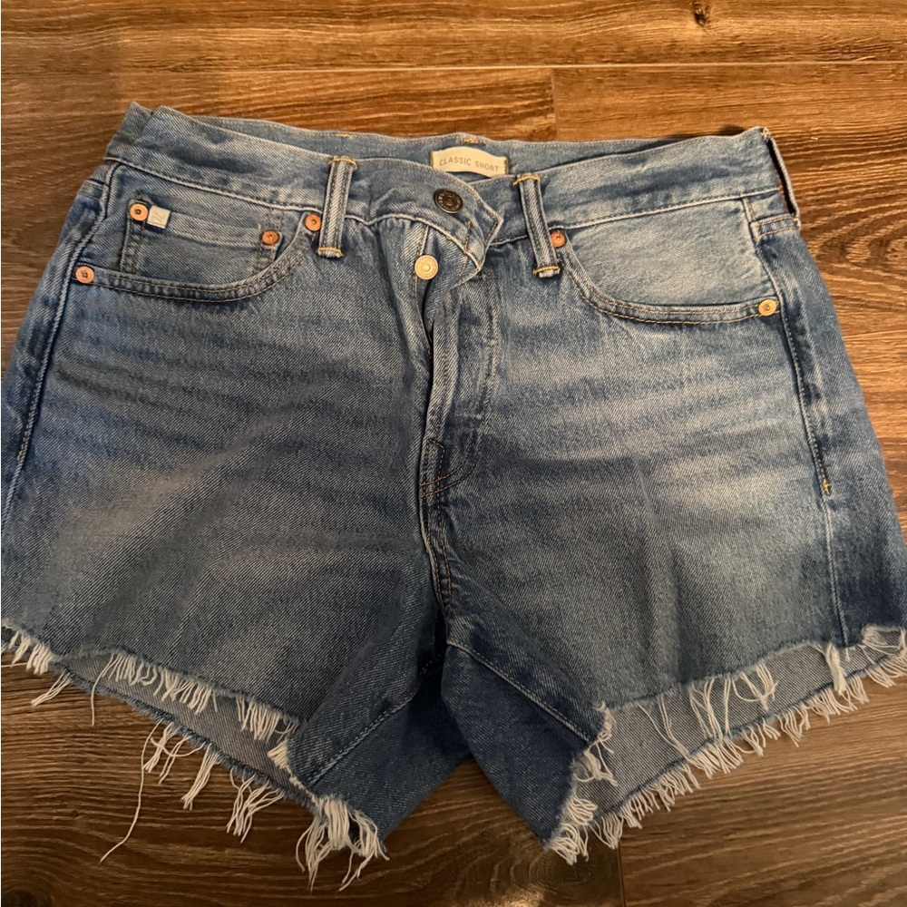 High Waist Blue Denim Shorts